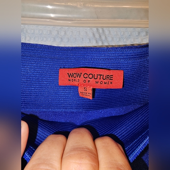 WOW Couture Colbalt Blue Bandage Pencil Skirt Size S - Picture 7 of 9